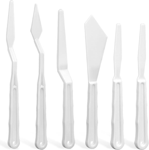6-Piece Plastic Palette Knife Set for Acrylic & Watercolor