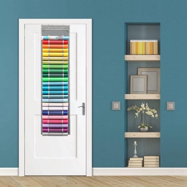 Double-Sided Hanging Vinyl Organizer with 25 Compartments & 10 Pockets - Image 2