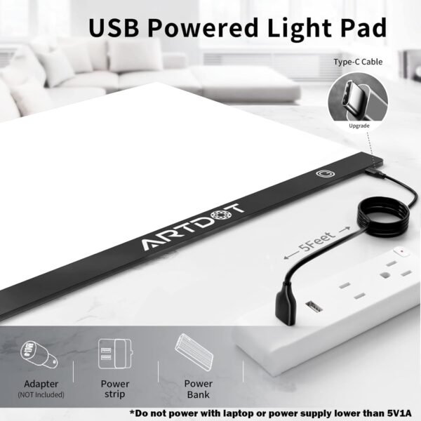 A3 LED Light Pad for Diamond Art Kits with Tools, Stand, and Clips - Image 2