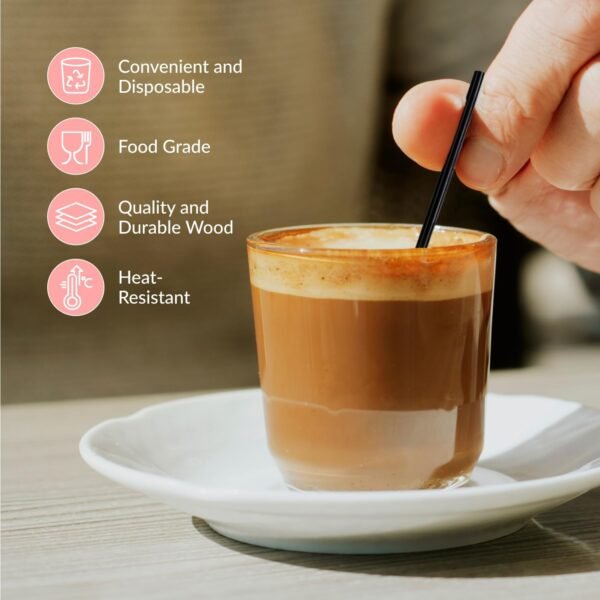 Plastic Coffee Stirrers (2000 Count, 5.5 inch, Black) - Image 2