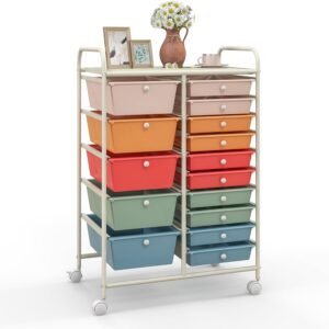 15-Drawer Rolling Storage Cart with Wheels