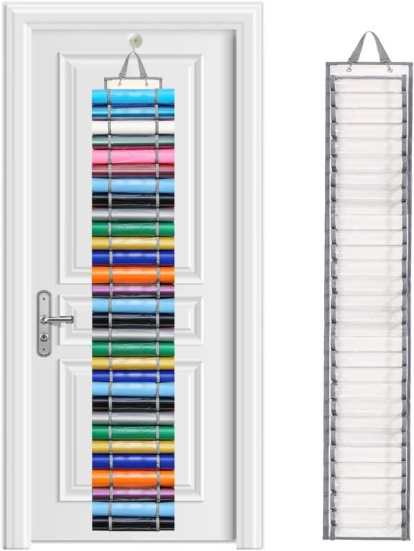 Vinyl Roll Holder with 60 Compartments and Keeper Door Hooks