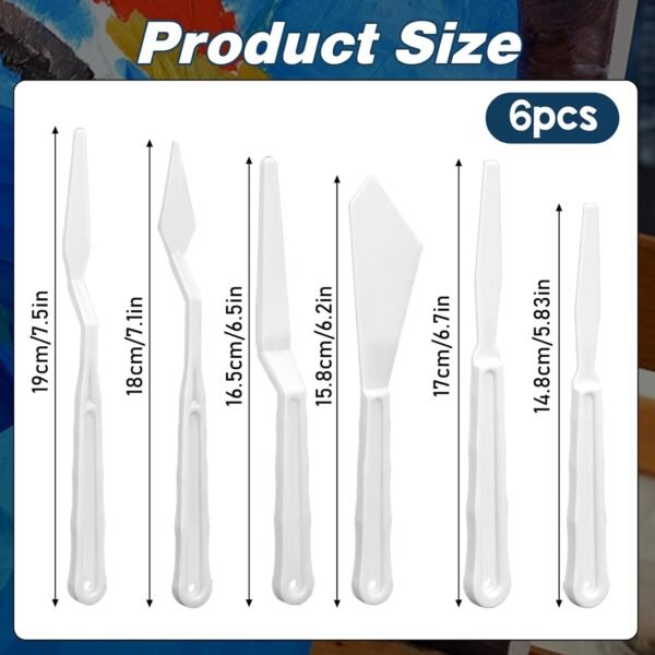 6-Piece Plastic Palette Knife Set for Acrylic & Watercolor - Image 4