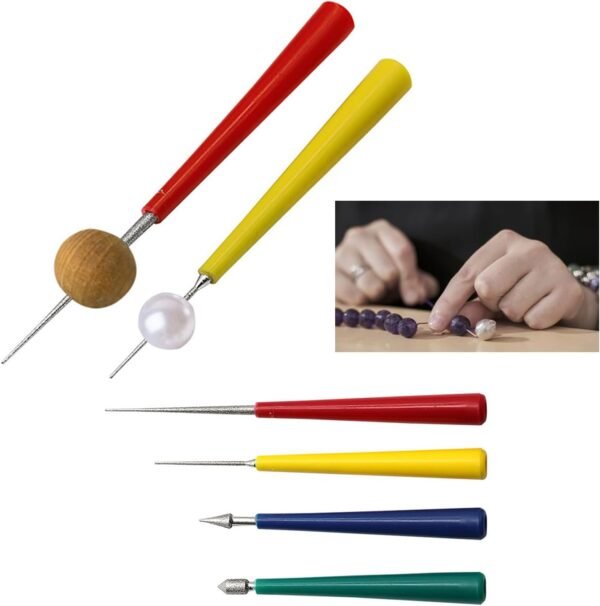 Professional Tipped Bead Reamer Jewelry Hole Open Enlarger Set For Pearl Glass Beads Reaming File - Image 4