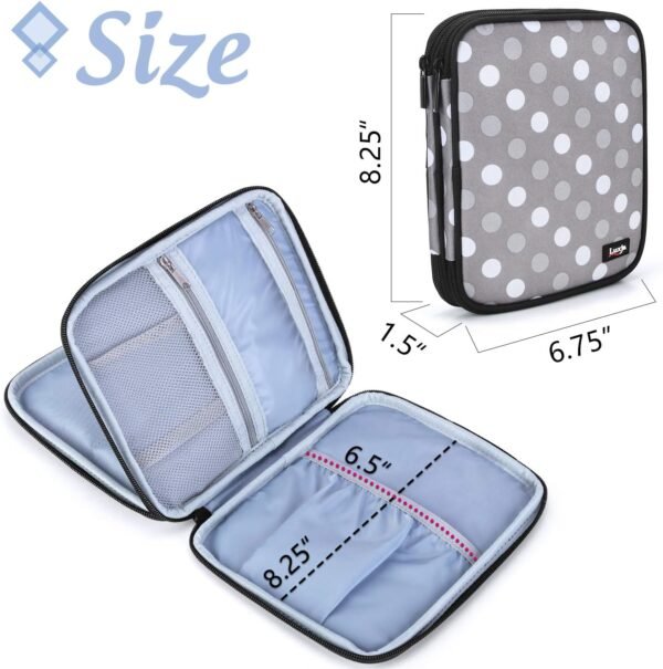 Double-Layer Carrying Bag for Crafting Pens & Tools (Gray Dots) - Image 2