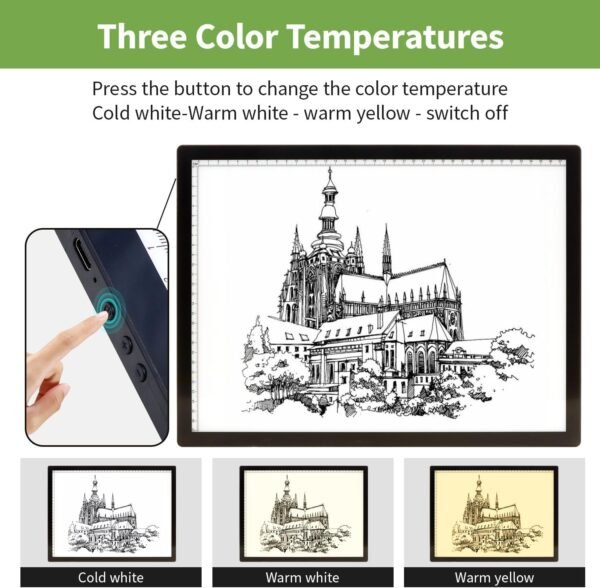 A3 Rechargeable Light Box with Stand and Clips - Image 2