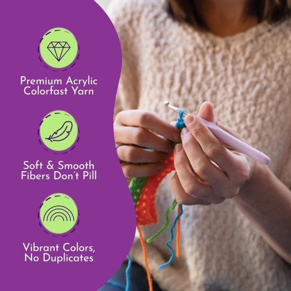 Acrylic Yarn Skeins (12 Pack) for Crochet and Knitting - Image 3
