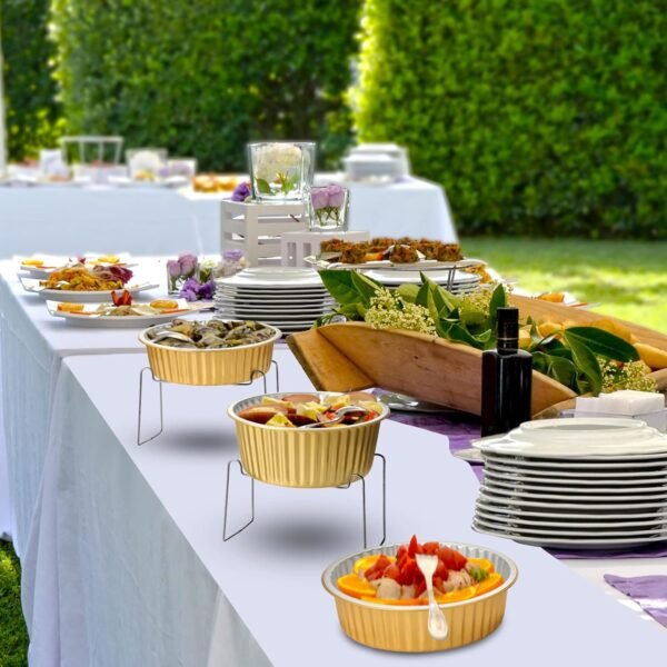 Disposable Chafing Dishes Buffet Set (6 Set) with Utensils and Buffet Stand - Image 3