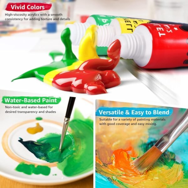 24 Color Waterproof Acrylic Enamel Paint Set for Glass & Ceramics - Image 3