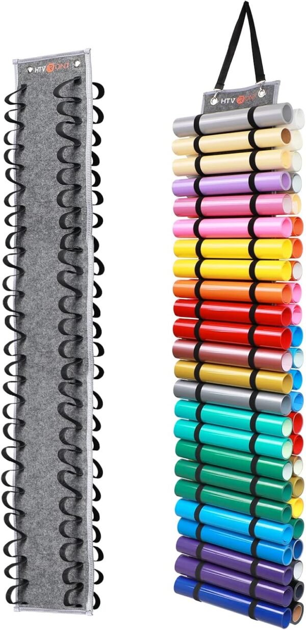 Vinyl Storage Organizer (Holds 48 Rolls, Grey)