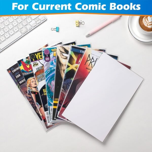 100 Comic Book Bags & Boards Set – Acid-Free Sleeves with 27PT Thick Backing Boards - Image 3
