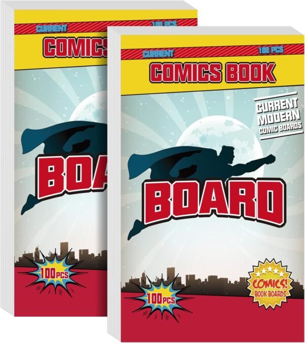 200CT Comic Book Backing Boards – 29PT Acid-Free, Thick & Durable for Storage