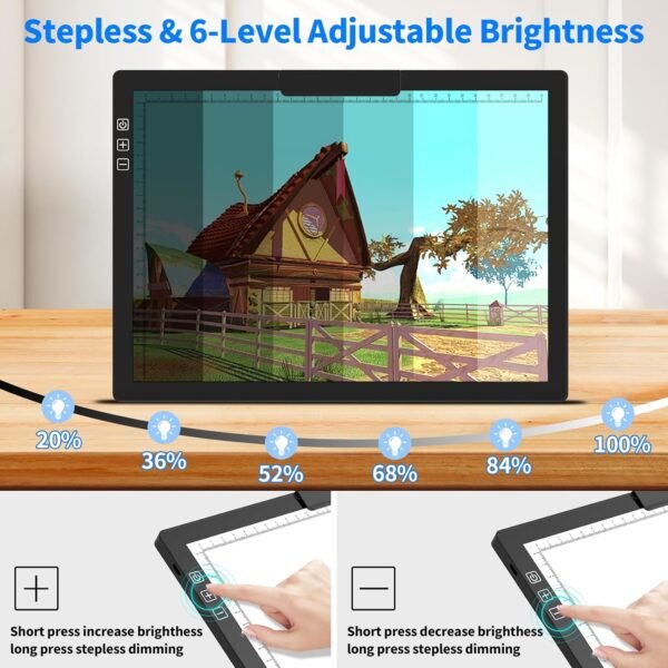 Rechargeable A4 Light Pad with Carry Bag and Built-in Clip - Image 4