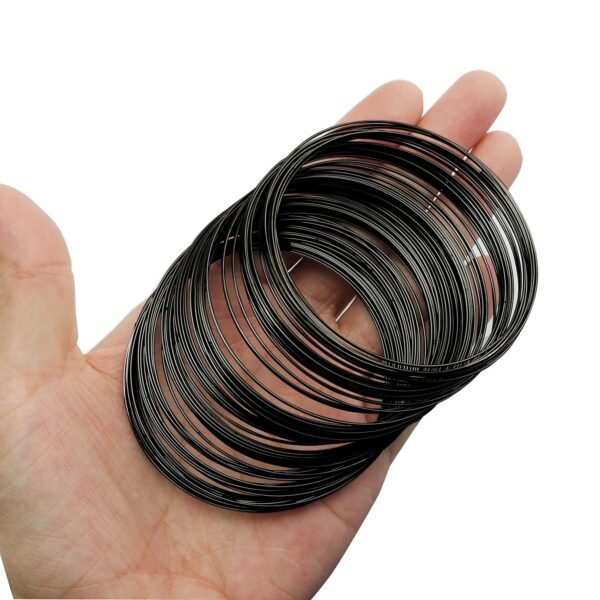 100 Black Memory Jewelry Wire Loops for Beading & Crafts - Image 2