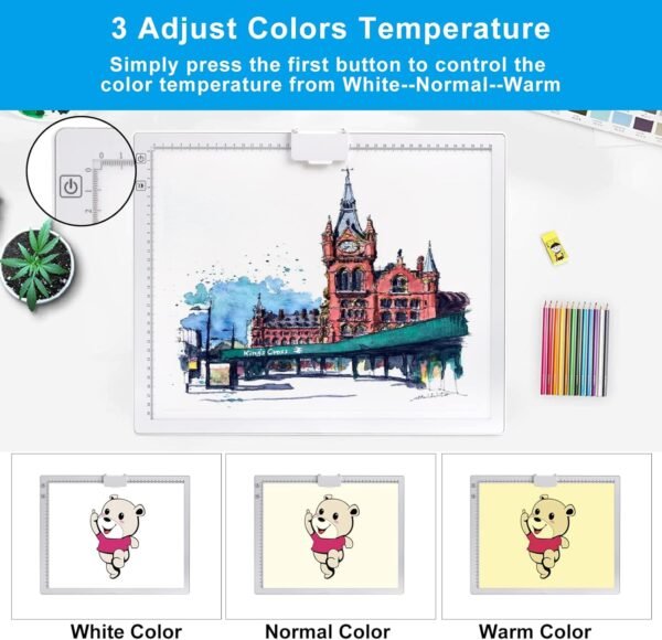 Rechargeable A3 Light Pad with Stand and Magnetic Clip - Image 2