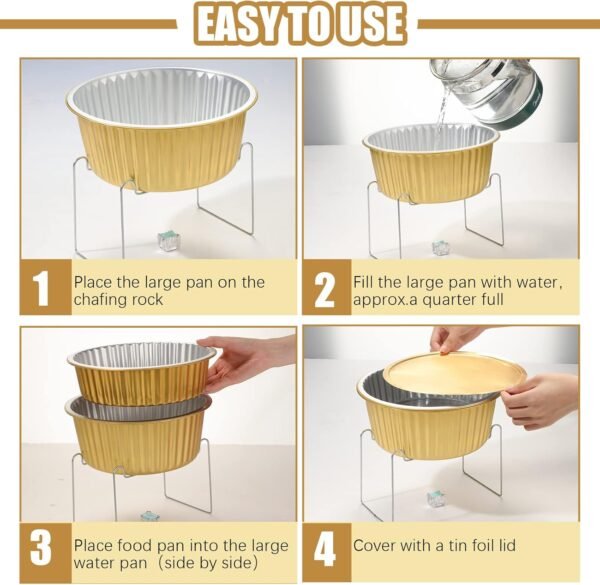 Disposable Chafing Dishes Buffet Set (6 Set) with Utensils and Buffet Stand - Image 2
