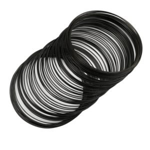 100 Black Memory Jewelry Wire Loops for Beading & Crafts
