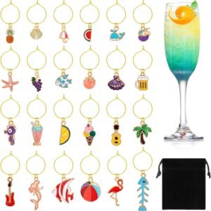 Wine Glass Charms Identifier Tags (24 Pieces)