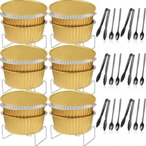 Disposable Chafing Dishes Buffet Set (6 Set) with Utensils and Buffet Stand