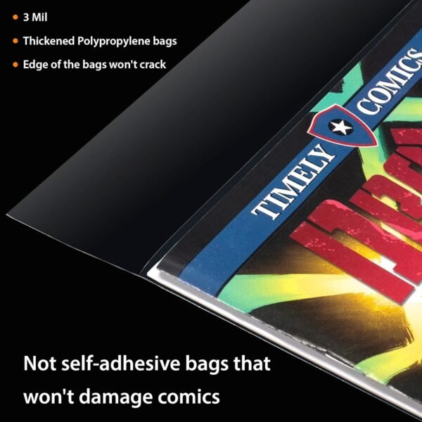 100 Comic Book Bags & Boards Set – Acid-Free Sleeves with 27PT Thick Backing Boards - Image 2
