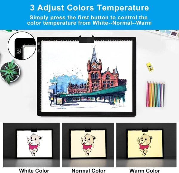 Rechargeable A3 Light Pad with Stand and Clip for Diamond Painting and Tracing - Image 2