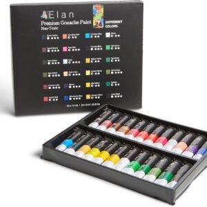 Professional Gouache Paint Set (24 Colors, 0.4fl oz Tubes)