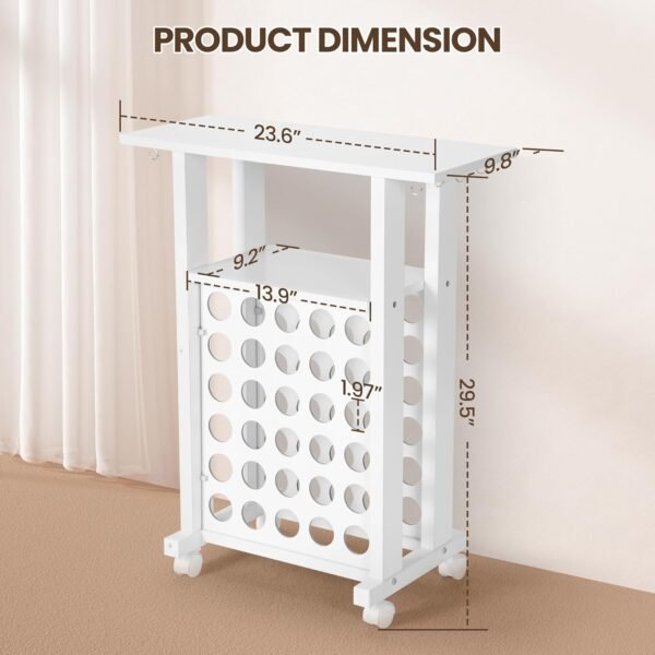 Rolling Craft Cart with Vinyl Roll Holder and Adjustable Table - Image 2