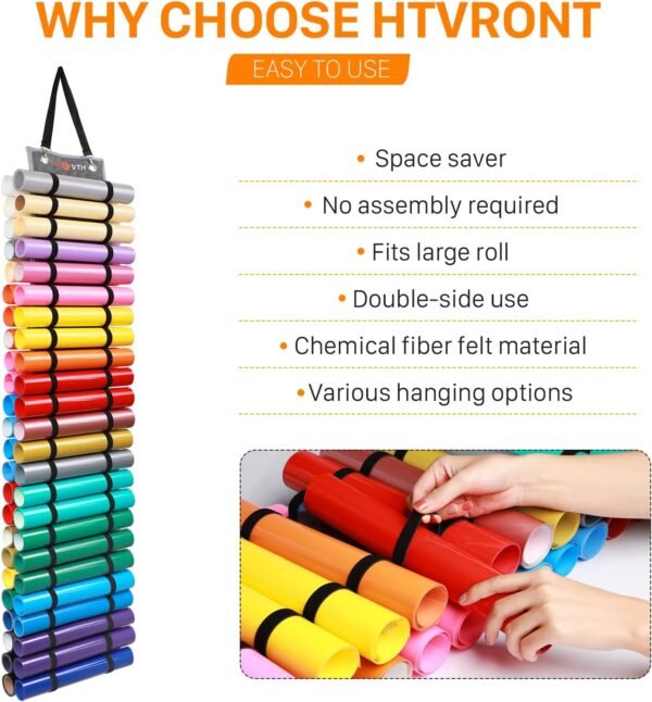 Vinyl Storage Organizer (Holds 48 Rolls, Grey) - Image 3