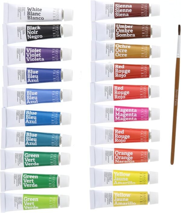 Opaque Watercolor Gouache Paint Set (20 Assorted Colors) - Image 2