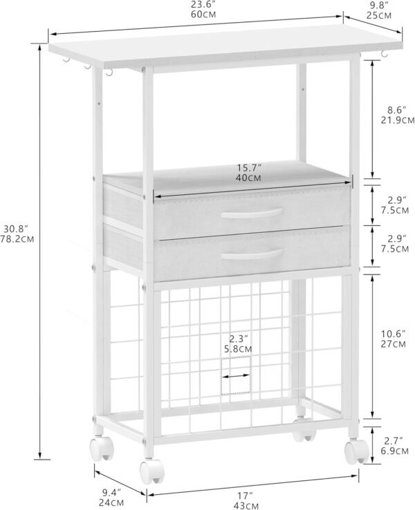Rolling Craft Organizer & Storage Stand with Vinyl Holders & Drawers - Image 3