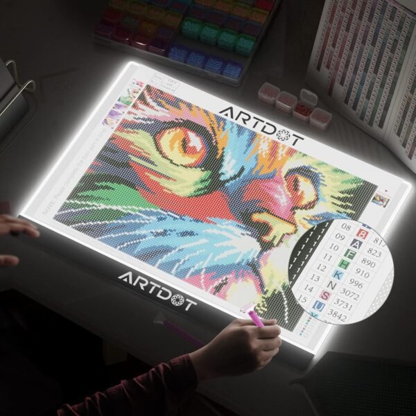 A3 LED Light Pad for Diamond Art Kits with Tools, Stand, and Clips - Image 4