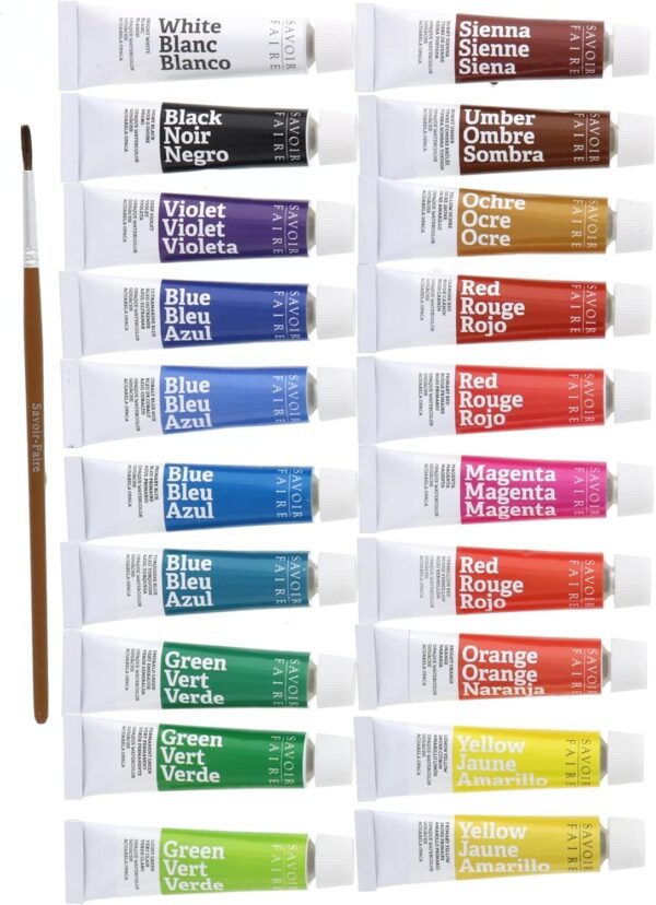 Opaque Watercolor Gouache Paint Set (20 Assorted Colors) - Image 3