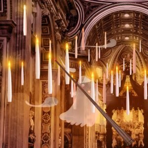 20PCS Floating Flameless LED Candles with Wand Remote – Flickering Warm Light for Parties & Gifts