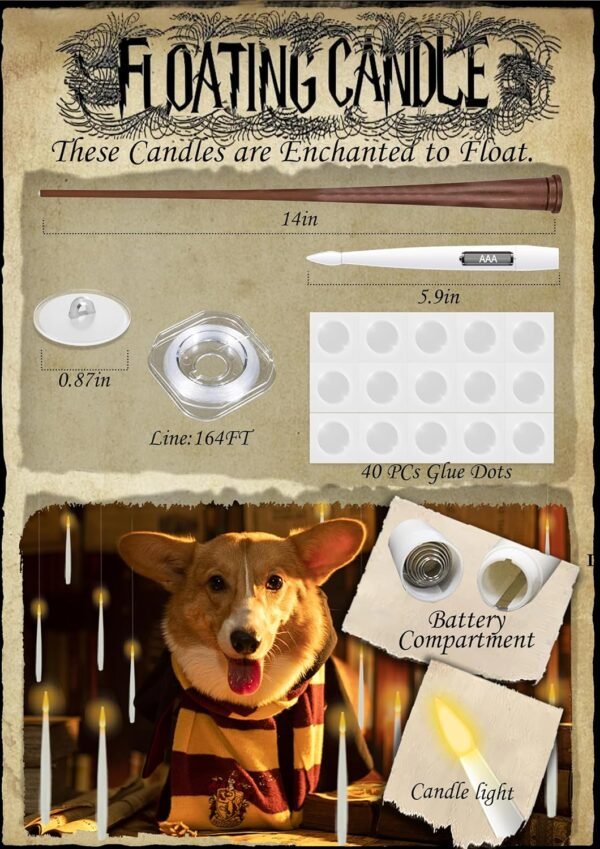 20PCS Floating Flameless LED Candles with Wand Remote – Flickering Warm Light for Parties & Gifts - Image 4