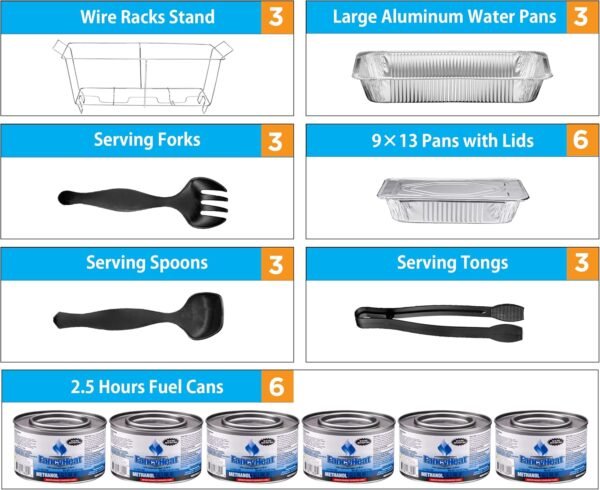 Disposable Chafing Dish Buffet Set (33 Pieces) with Full-Size Pans - Image 4