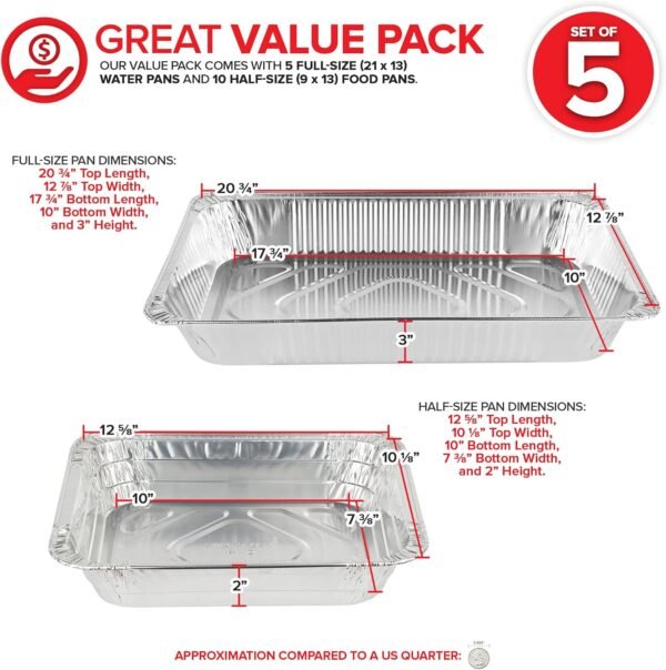 Disposable Chafing Dish Buffet Set with Aluminum Serving Trays - Image 4