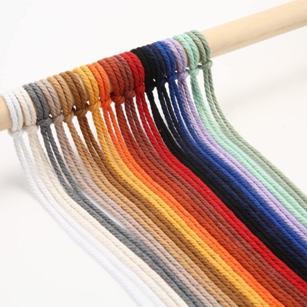Natural Macrame Cotton Rope (3mm x 546 yards, Beige) - Image 4