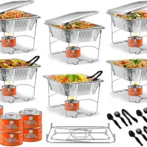Disposable Chafing Dish Buffet Set with Foldable Rack and Half Size Pans