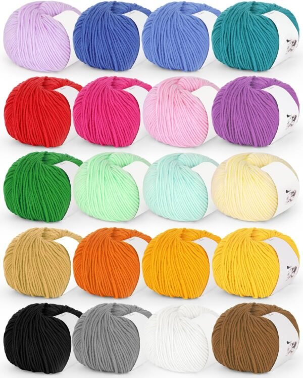 Cotton and Acrylic Blend Yarn Skeins (20 Skeins)