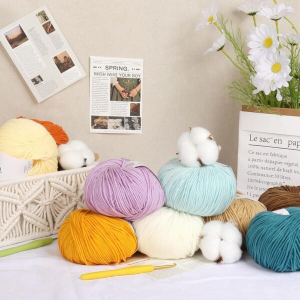 Cotton and Acrylic Blend Yarn Skeins (20 Skeins) - Image 2