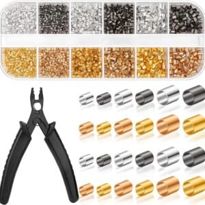 2200PCS Crimping Beads & Pliers – 3 Sizes, 4 Colors for DIY Jewelry Making