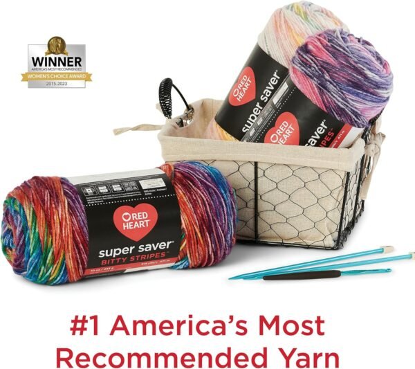 Red Heart Super Saver Bitty Stripe Crayon Box Yarn (2 Pack) - Image 4
