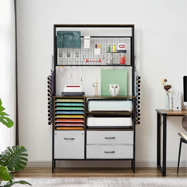 Craft Storage Cabinet & Organizer Desk with Vinyl Organization - Image 4