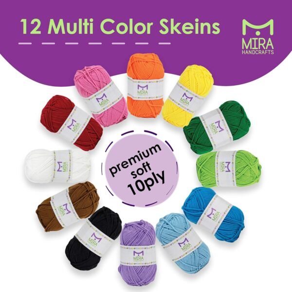 Acrylic Yarn Skeins (12 Pack) for Crochet and Knitting - Image 4