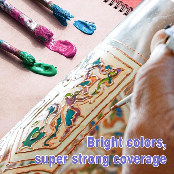 24 Color Waterproof Acrylic Enamel Paint Set for Glass & Ceramics - Image 2