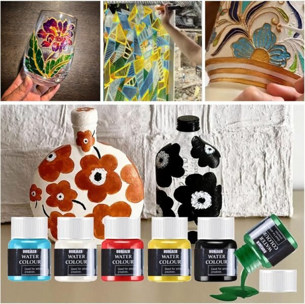 6-Color Transparent Glass Paint Kit for Beginners - Image 4