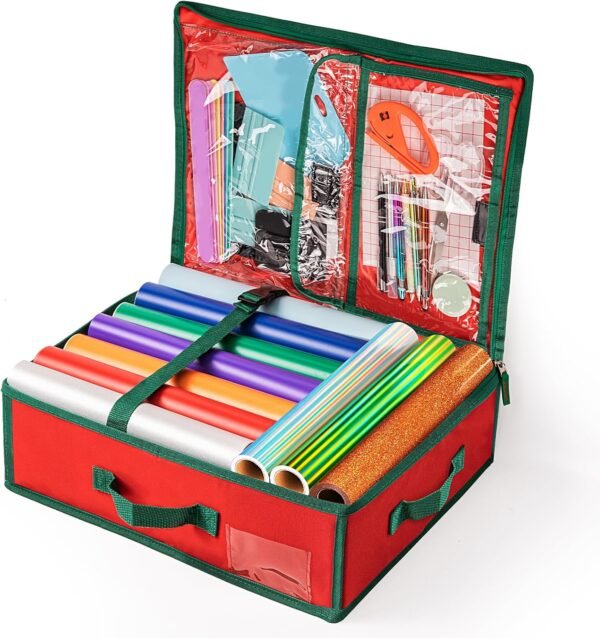 Craft Vinyl Organizer Bag with Interior Pockets & Adjustable Strap