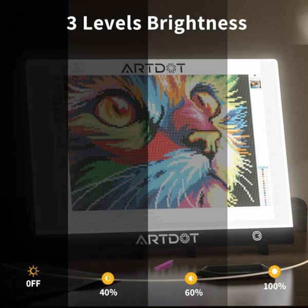 A3 LED Light Pad for Diamond Art Kits with Tools, Stand, and Clips - Image 3
