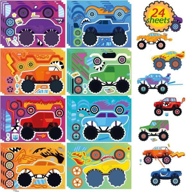 Monster Truck Make Your Own Stickers (24 Sheets)