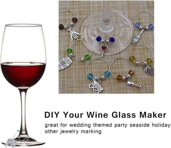Craft Supplies Wine Glass Charms Markers with Rings - Image 3